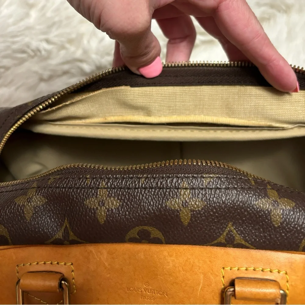 VINTAGE Louis Vuitton Satchel Bag Deauville Brown Monogram - Picture 12 of 16